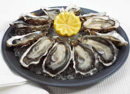 Plate of French Marennes d'Oleron oysters