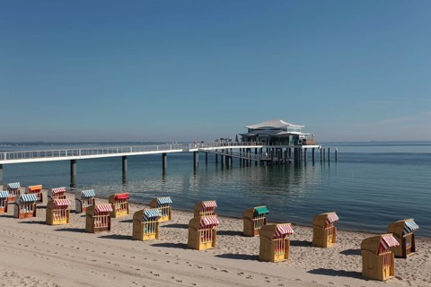 Beach chairs at the beach of Niendorf