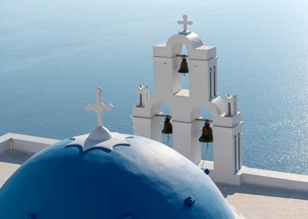 Blue dome and bell tower