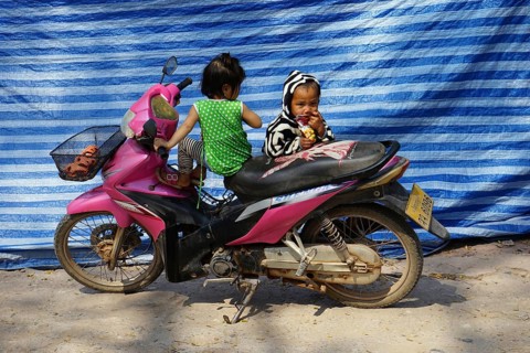 Children on moped