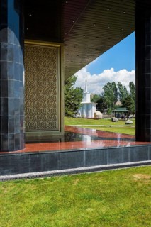 Chapel overlooking the Chinghis Aitmatov Monument