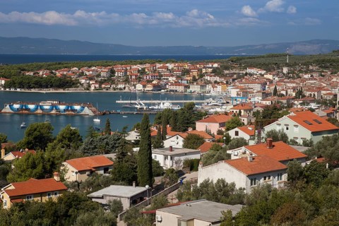 View of the port town of Cres