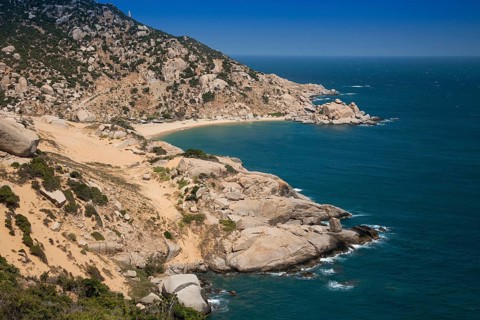 Rocky cliff at the China Sea