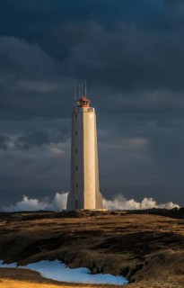 Malariff Lighthouse with surf on the Atlantic coast