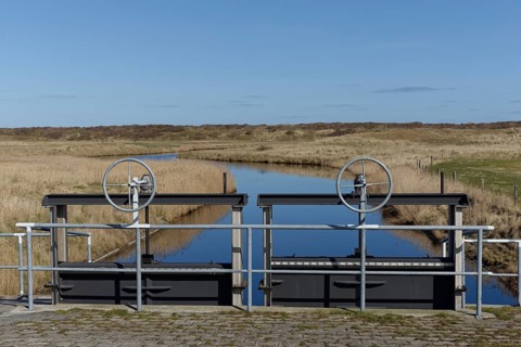 Lock gate on canal