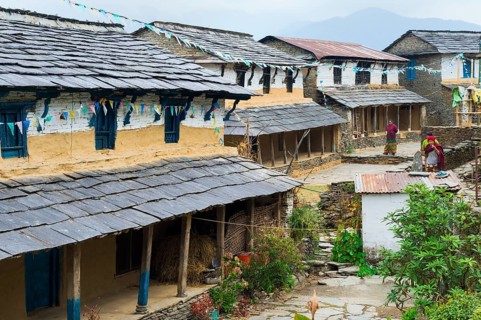 Typical mountain village Dhampus