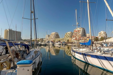 The marina of the seaside resort of La Grande Motte
