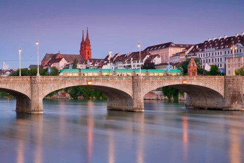 View of the Old Town with the Cathedral of Basel