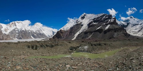 Engilchek Glacier and Khan Tengri Mountain