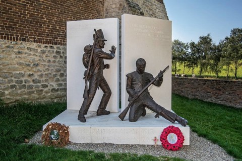 Monument by Vivien Mallock at Chateau d'Hougoumont