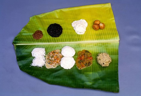 A banana leaf