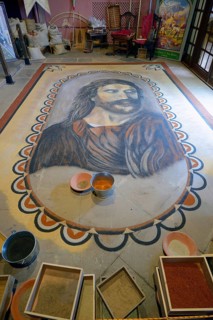 Coloured sand painting