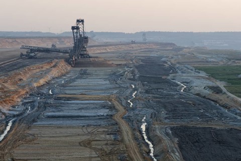 Brown coal diggers in the opencast mining Hambach