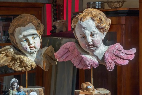 Asam angel and figure of the Virgin Mary