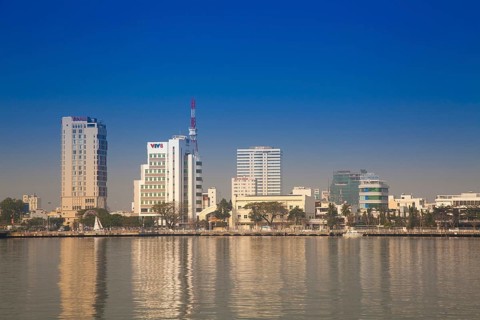 View over Han River to Da Nang City Center