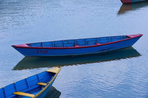 Colourful boats on Lake Phewa