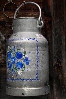 Painted milk jug