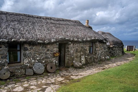 Thatched cottages at Skye Museum o