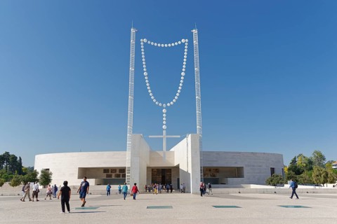 Basilica of the Holy Trinity with the cross and the rosary