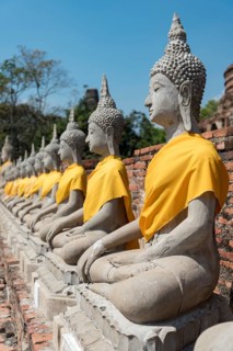 Row of Buddha statues