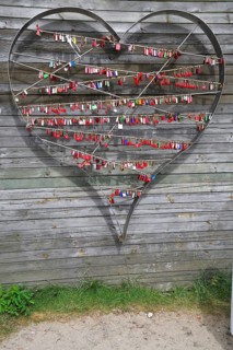 Heart with love locks in List harbour