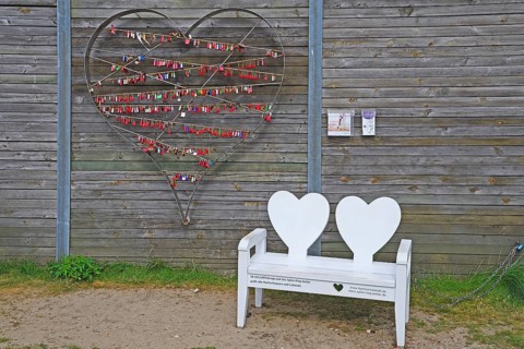 Heart with love locks in List harbour