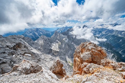 At the summit of the Partenkirchner Dreitorspitze