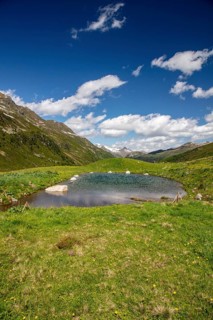 Small mountain lake near Tschuggen