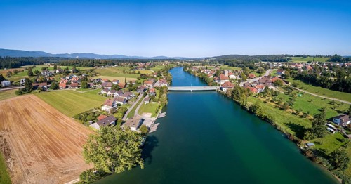 View of the village with Aare bridge