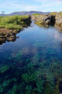 Water rift between Eurasian and American continental plates