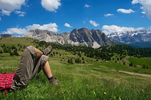 Alpine pasture on the Seceda