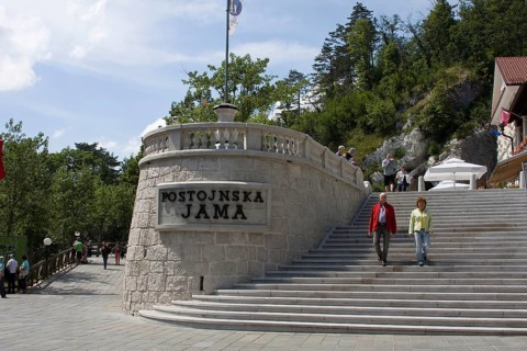 Entrance to the stalactite cave Postojnska jama