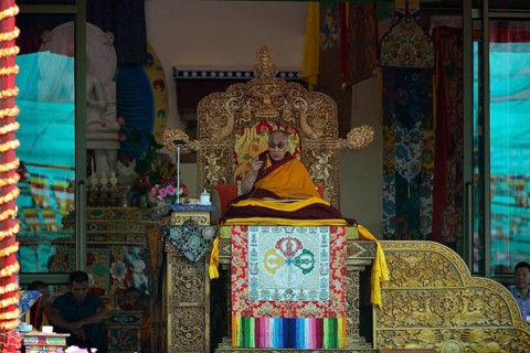 Dalai Llama during the Kalachakra initiations