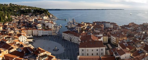 View from the tower of St. George's Cathedral over the harbour