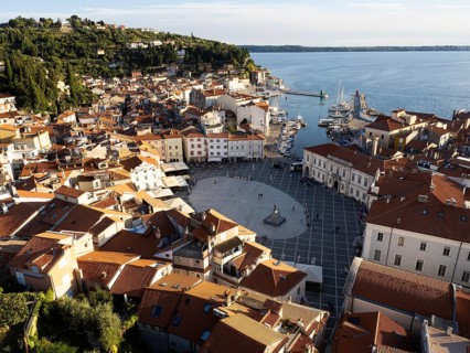 View of Tartini Square from the tower of St. George's Cathedral