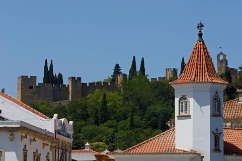View of Tomar with Templar Castle of Christ in the background