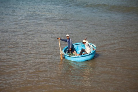 Fishing boat in the bay of Mui Ne