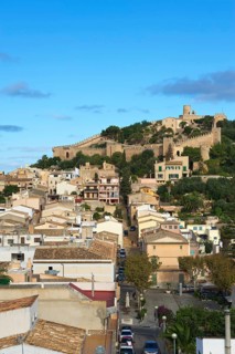View over the old town to the castle of Capdepera