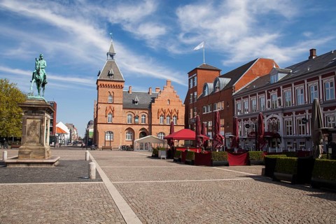 Old Town with Market Square of Esbjerg