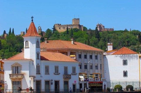 View of Tomar with Templar Castle of Christ in the background