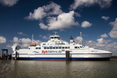 Car ferry from the island of Roemoe Denmark to