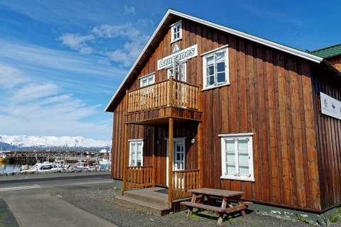 Harbour building in the harbour of Husavik
