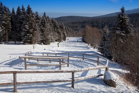 Start of the Brocken hiking trail at Torfhaus