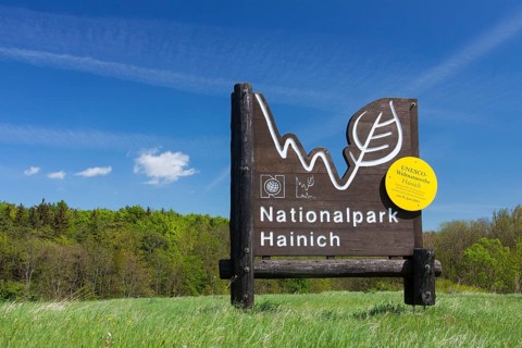 Entrance sign of the Hainich National Park