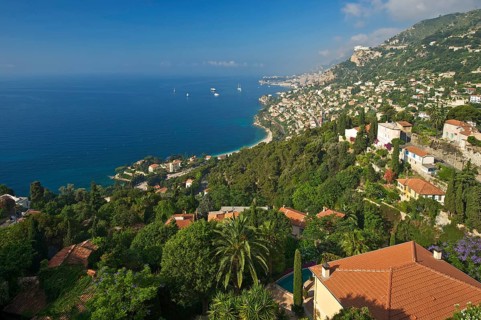 View from Roquebrune to the coast and Monte Carlo