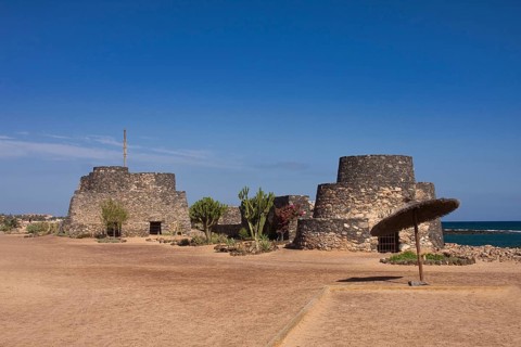 Old fortress on the beach promenade of Caleta de Fuste