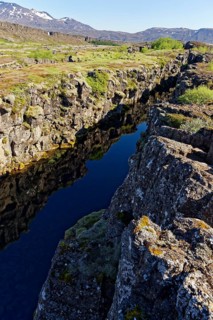 Water rift between Eurasian and American continental plates