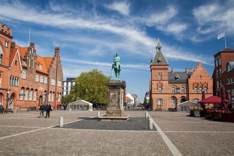 Old Town with Market Square of Esbjerg