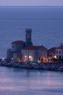 Lighthouse at the harbour entrance of Piran