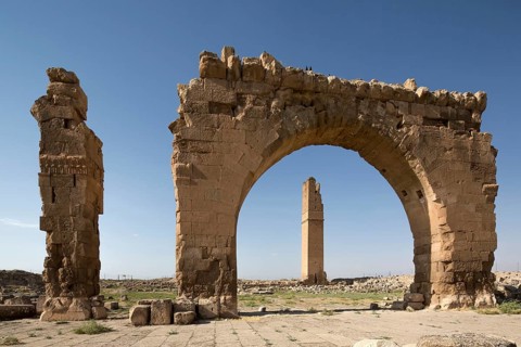 Ruins of Harran University in Harran Tumulus